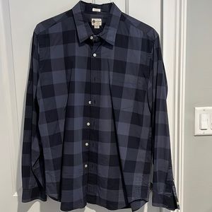 J. Crew, Mens Black/Blue Dress Shirt, size Large